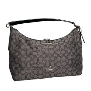 Coach East/West Celeste Hobo Black Smoke Signature Canvas Shoulder Bag F54936